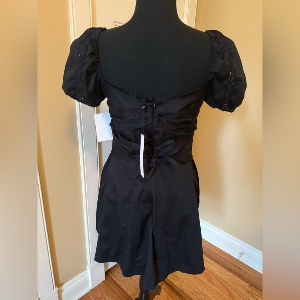 For Love & Lemons Short Sleeve Black Corset Mini Dress Women’s Size L Black NWT - Picture 3 of 16